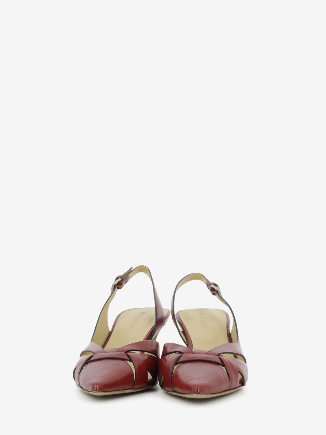 Red leather slingback