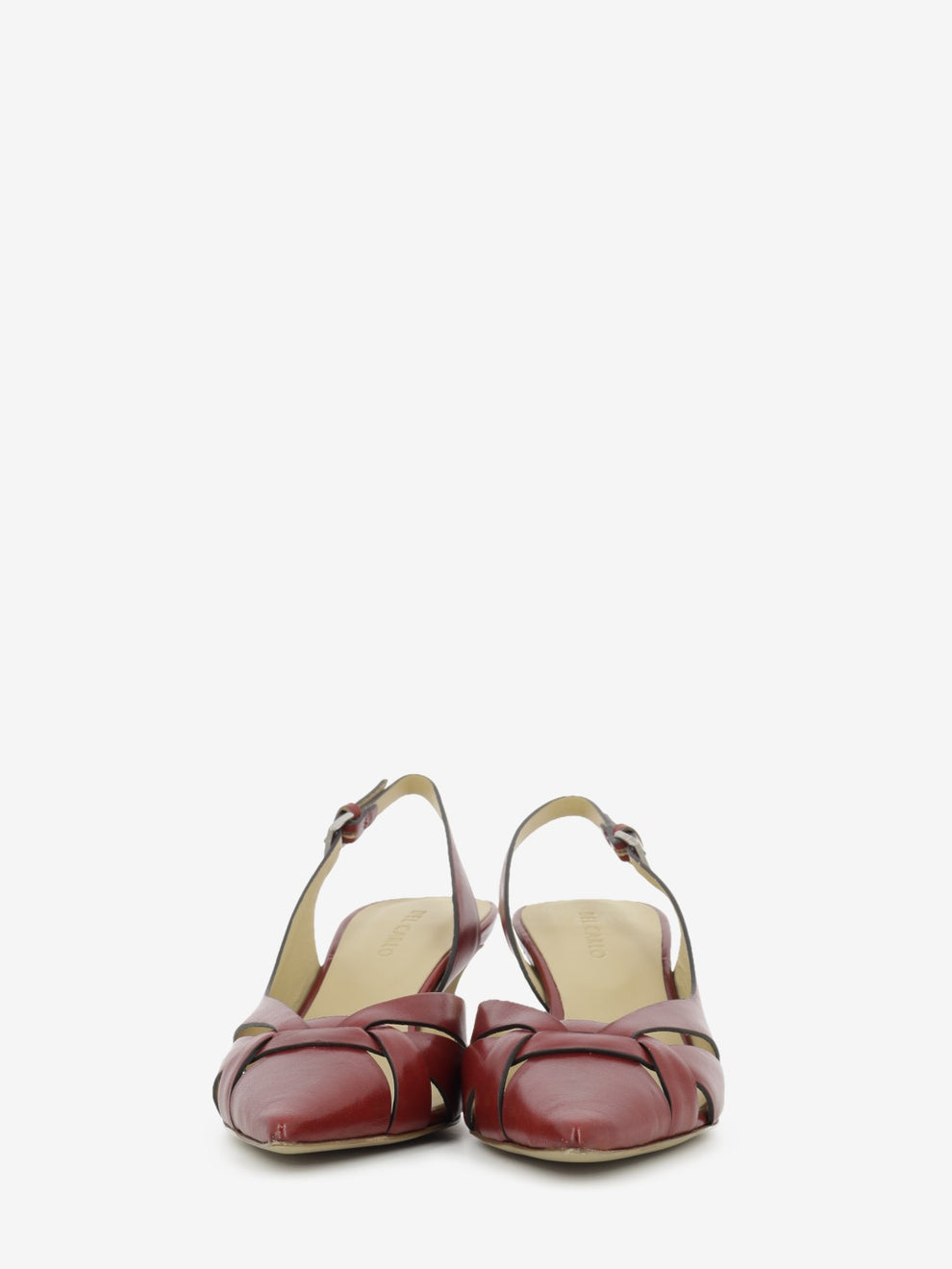 Red leather slingback
