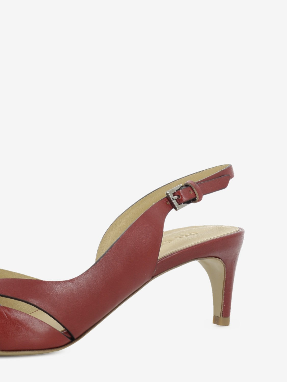 Red leather slingback