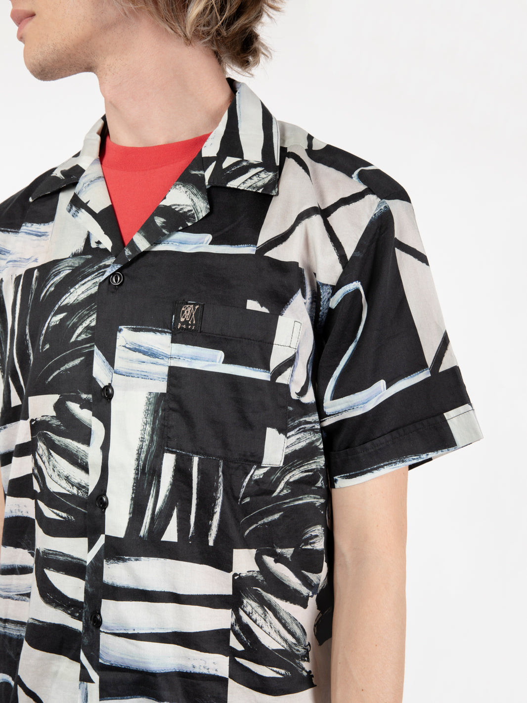 Soft cotton shirt grey / black