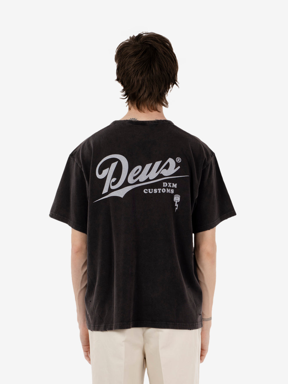 Damaged Dyed tee charcoal