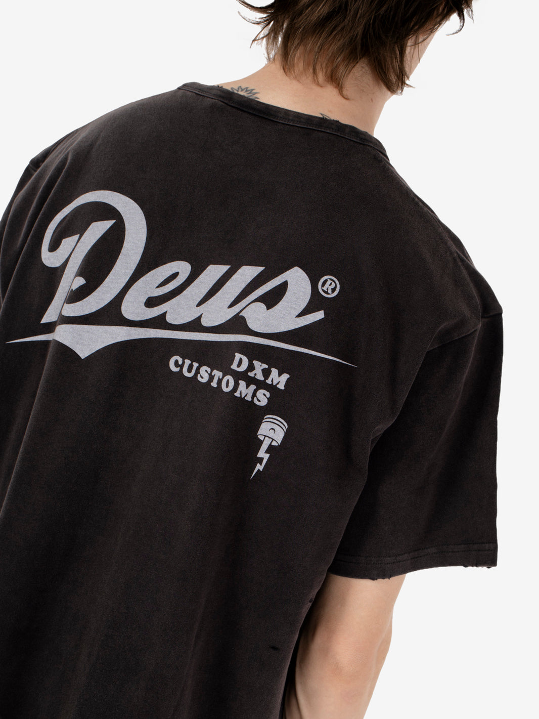 Damaged Dyed tee charcoal