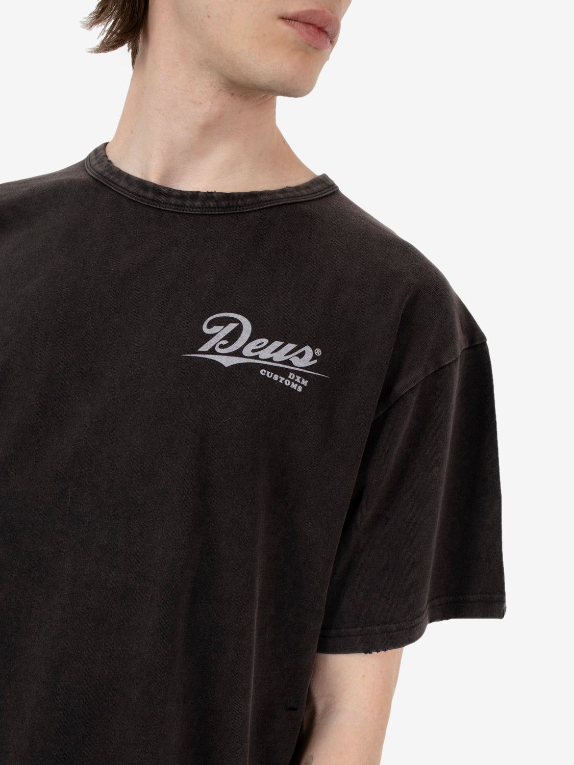 Damaged Dyed tee charcoal