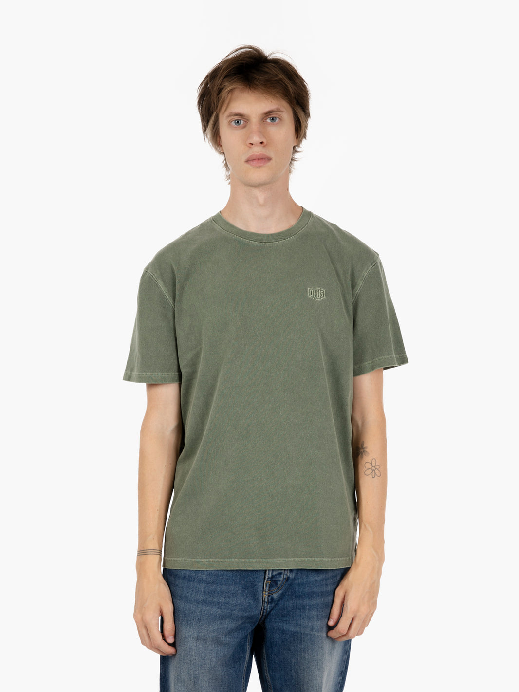 Shield garment dyed tee cypress green