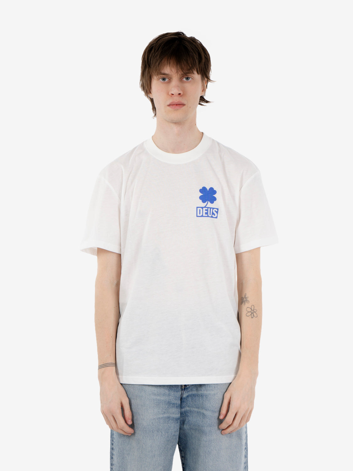 Quad tee vintage white