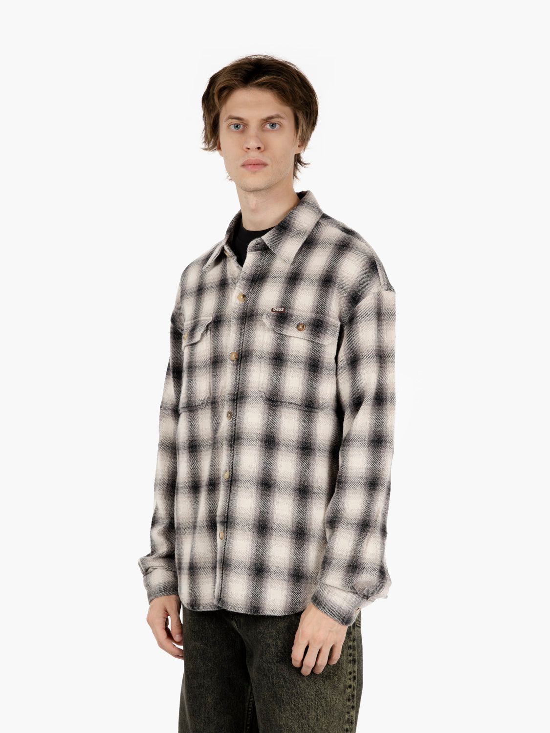 Too busy at work check shirt white check