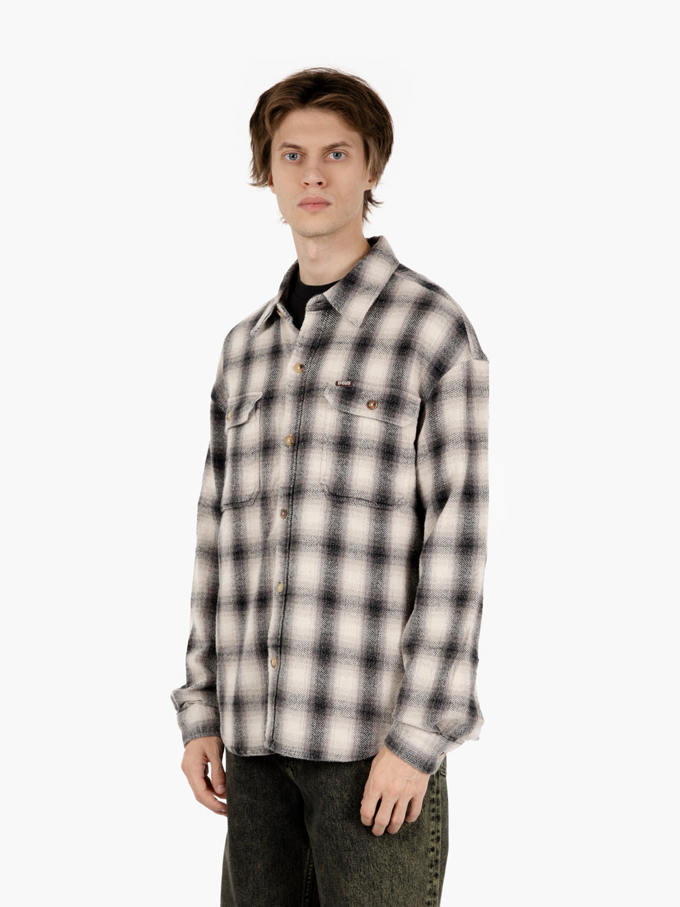 Too busy at work check shirt white check