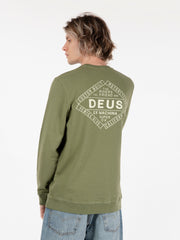 DEUS - Felpa crewneck Chatterbox Lichen green