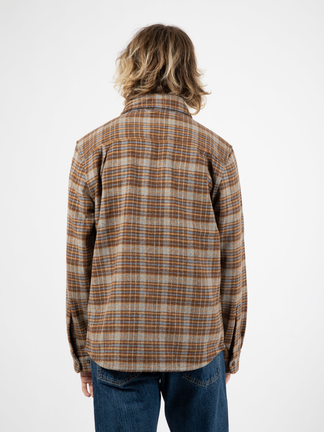 Kalyn check overshirt brown