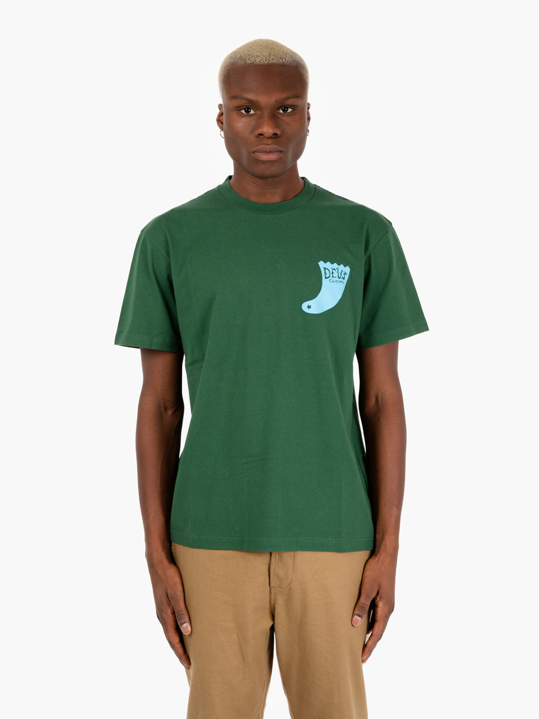 Single fin hillside green t-shirt