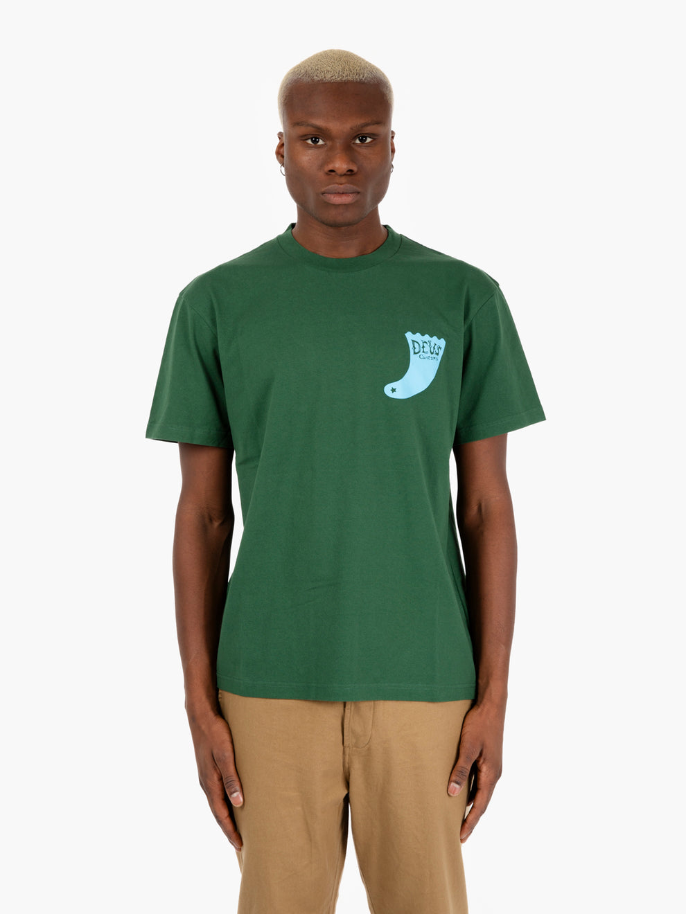 Single fin hillside green t-shirt