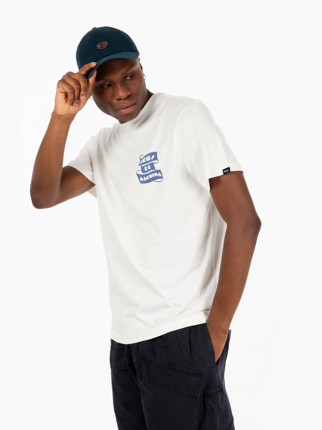 Vintage Graphic Printed T-Shirt White / Blue