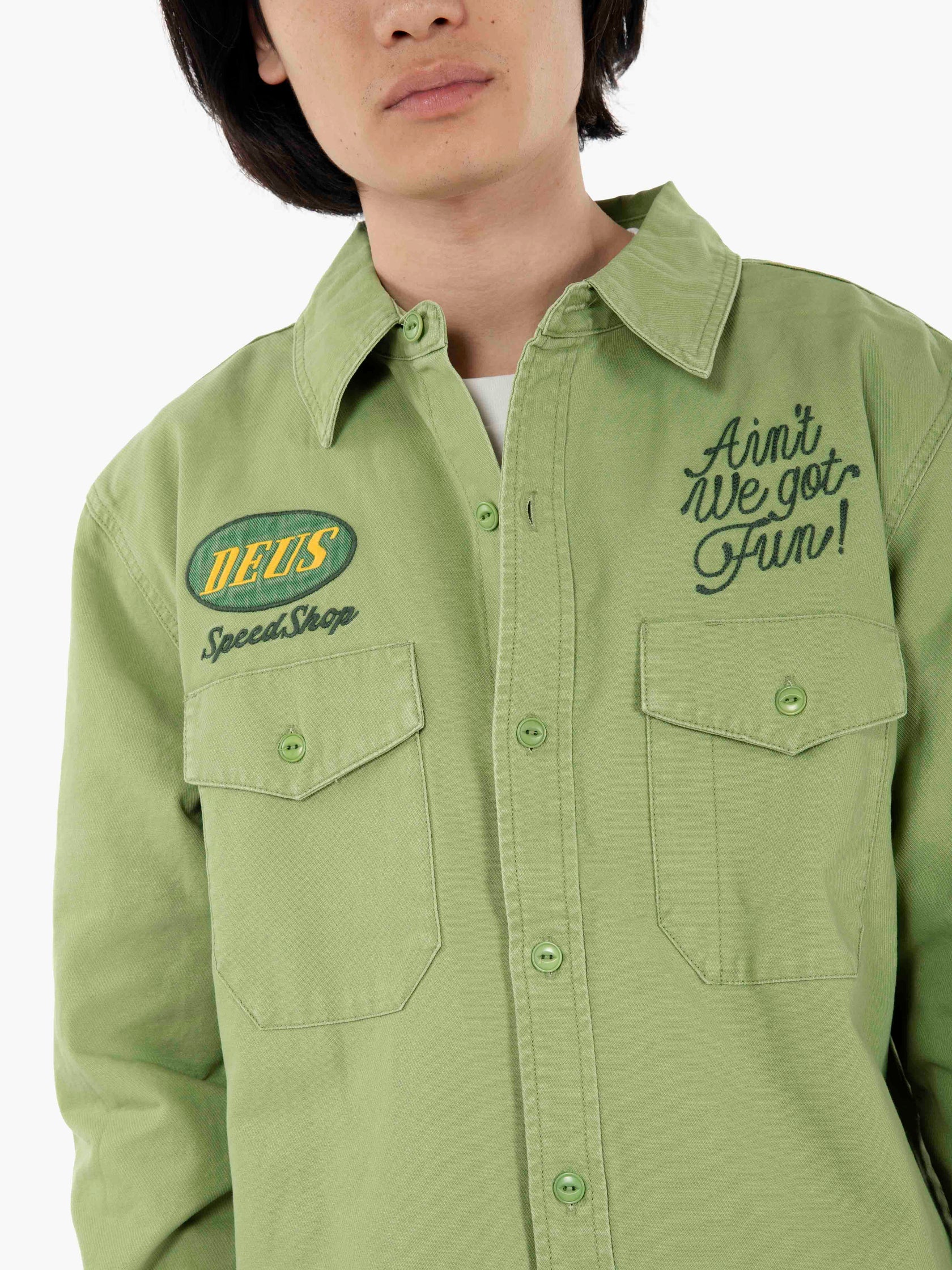 Tin lizzie shirt dirty green