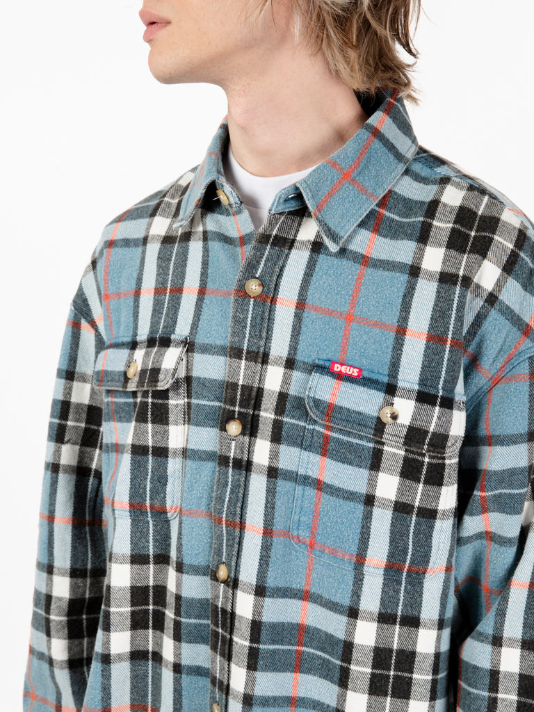 DEUS - Vacay check shirt blue turquoise