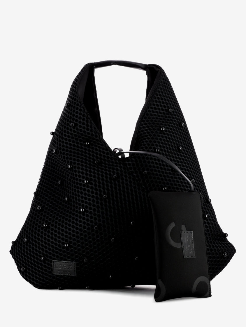 Borsa a spalla Marylin con perle nero