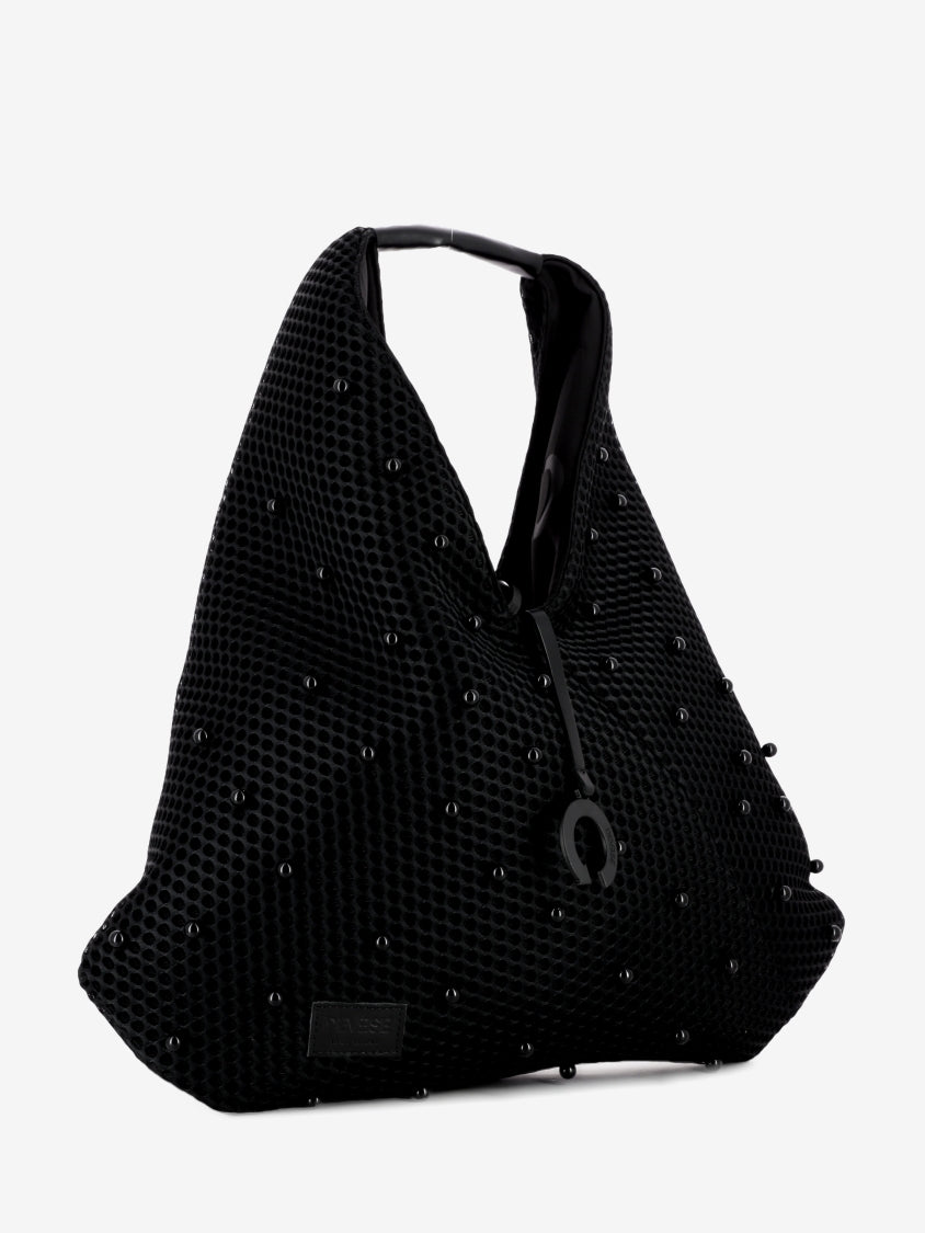 Borsa a spalla Marylin con perle nero