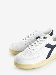 DIADORA HERITAGE - Mi Basket low used white / blue denim