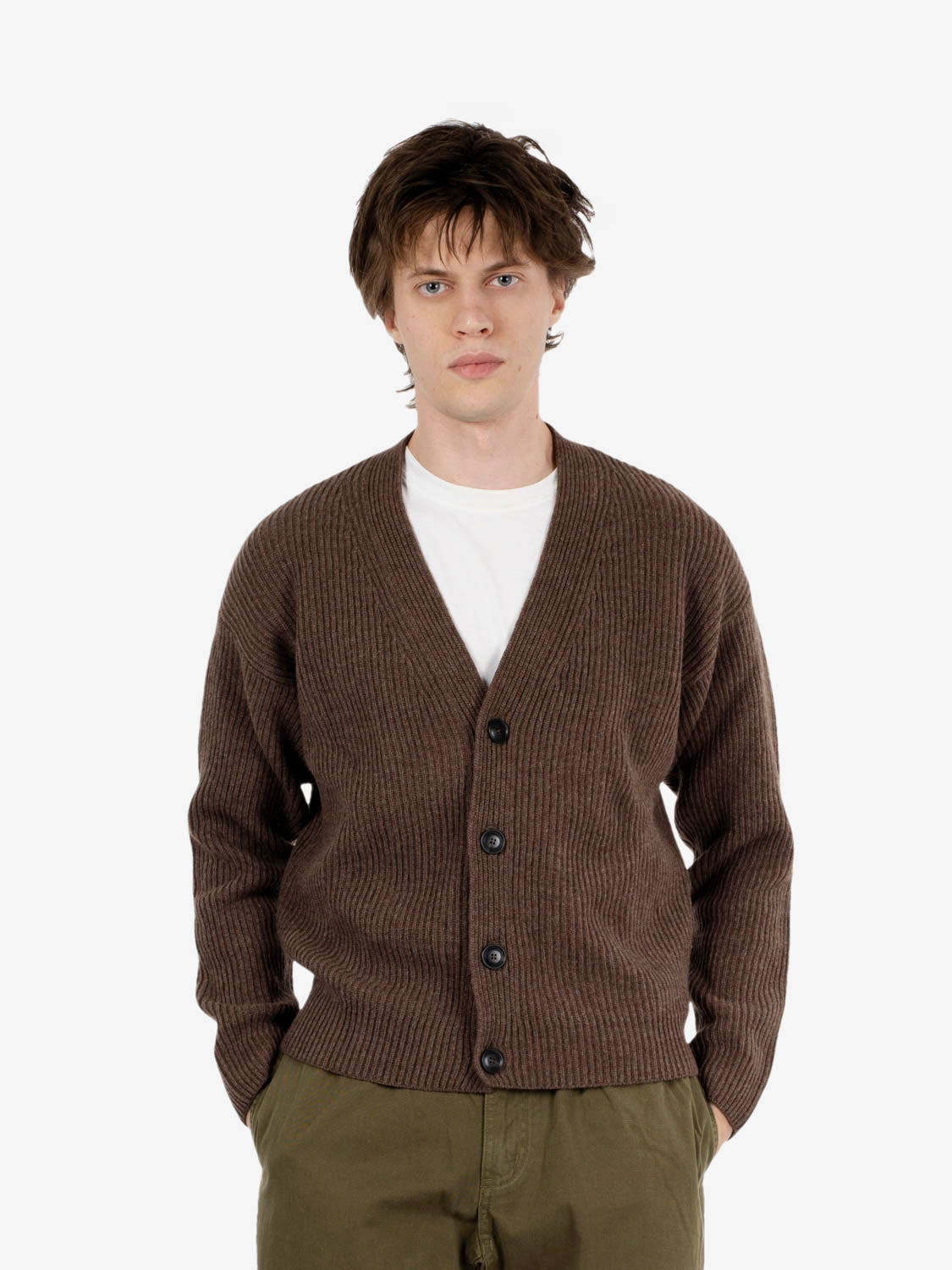 Cardigan costa inglese crop brown