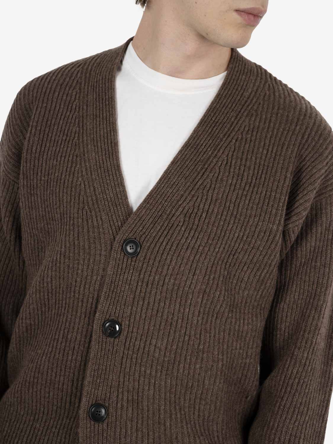 Cardigan costa inglese crop brown