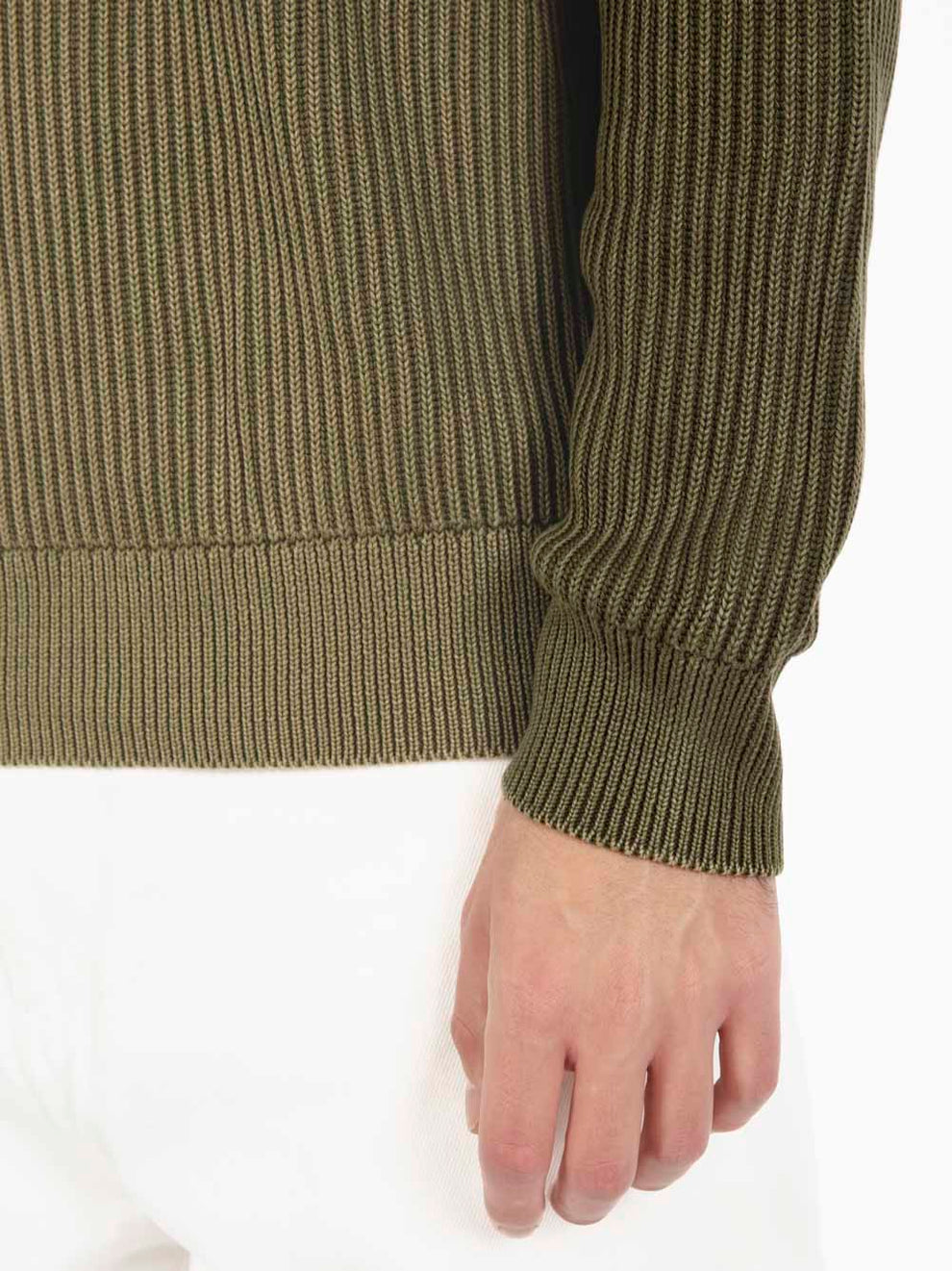 Crew Neck acid wash dark green