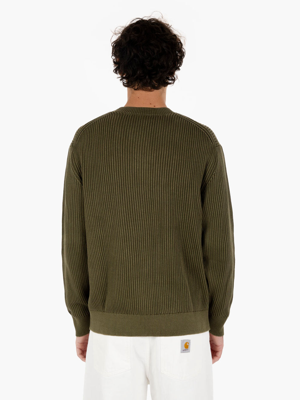 Crew Neck acid wash dark green