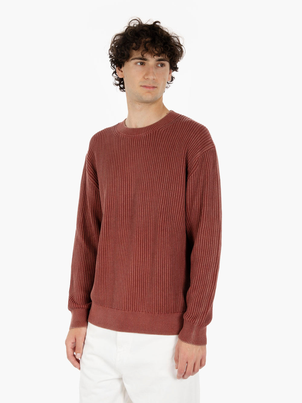 Crew Neck acid wash red