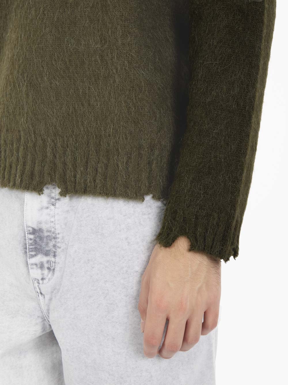 Crewneck brushed dark green