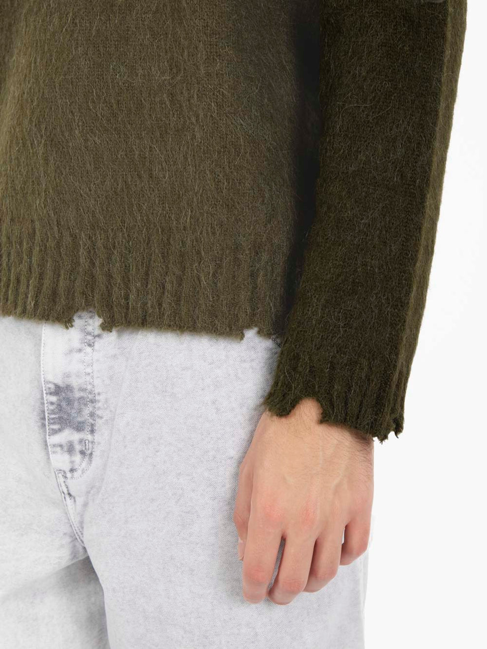 Brushed dark green crewneck