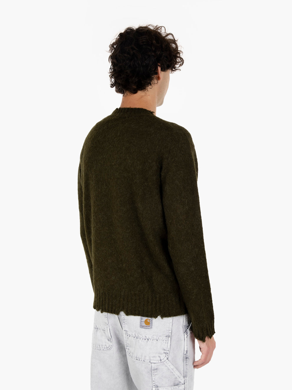 Brushed dark green crewneck