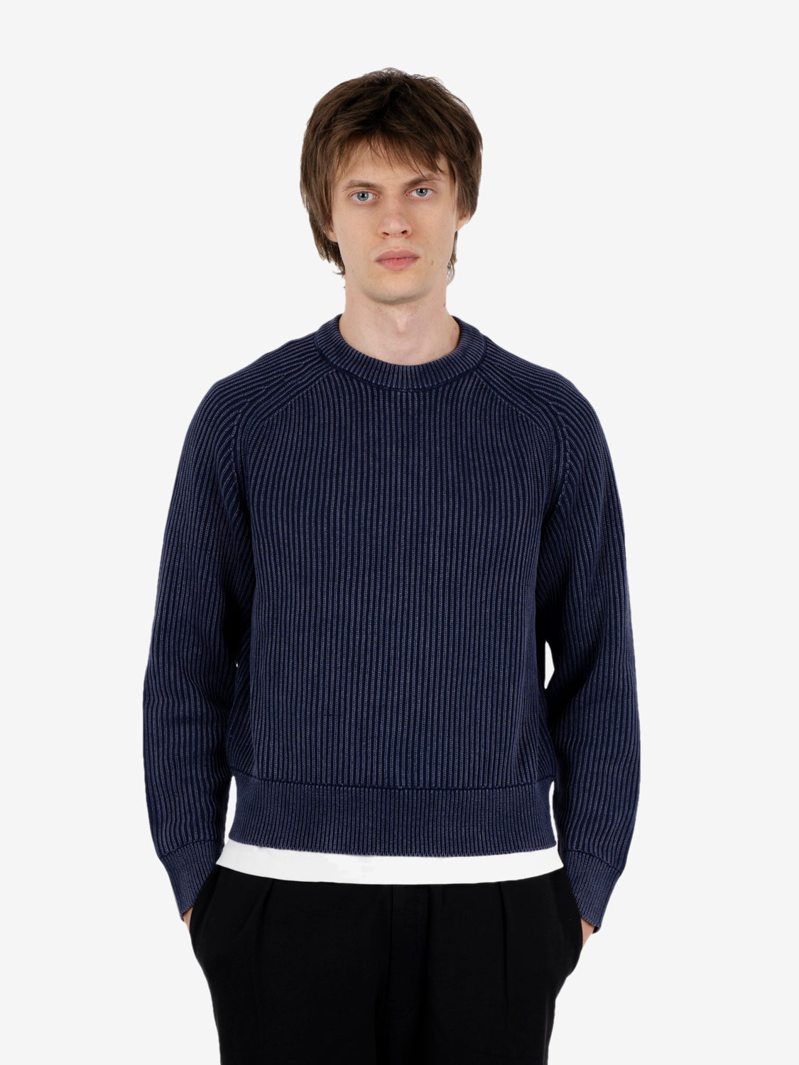 NAVY BLUE CREW NECK SWEATER FW27SIN108_371