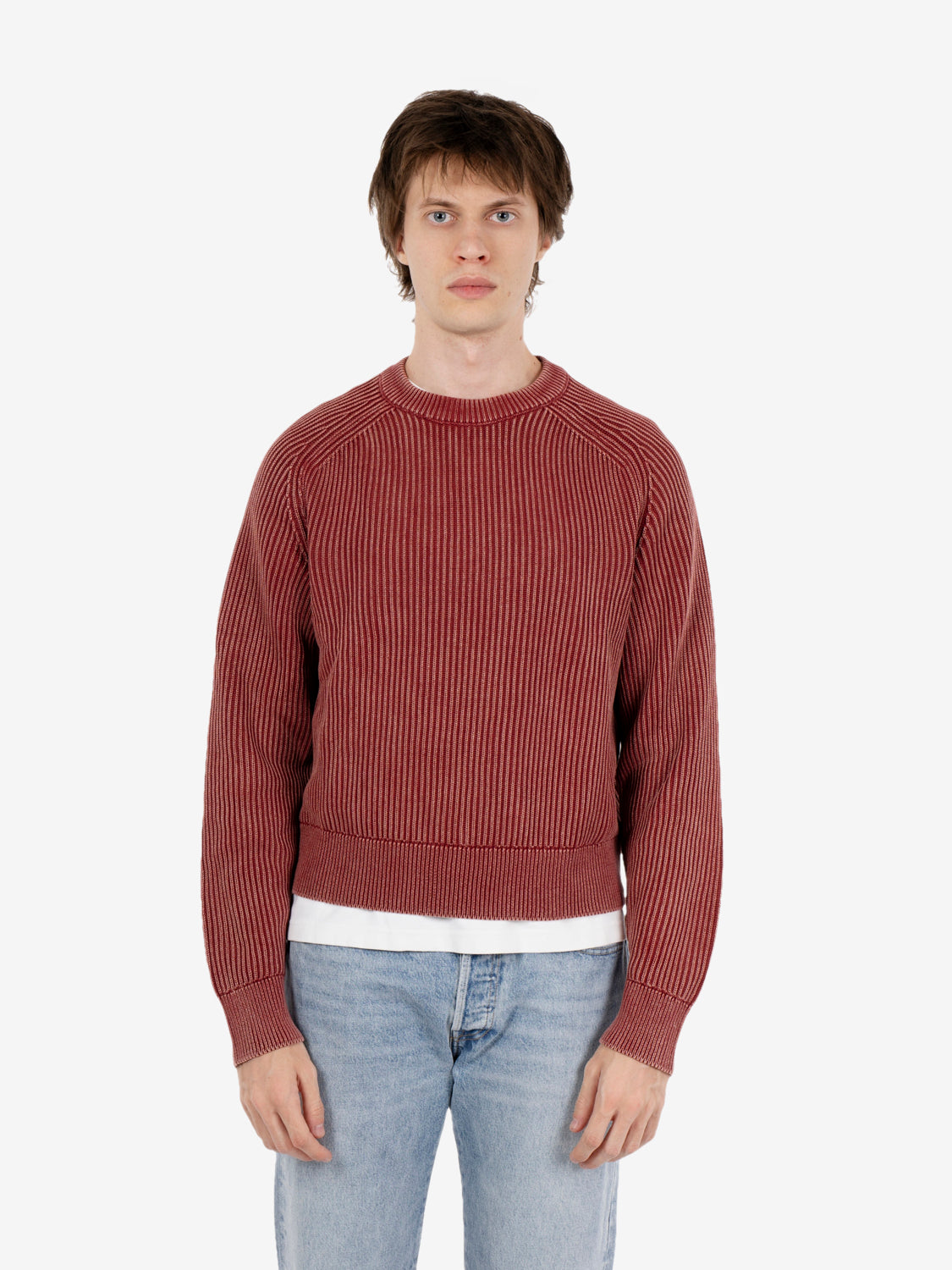 Maglione girocollo brick acid wash