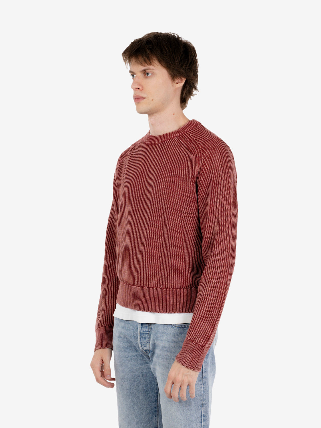 Maglione girocollo brick acid wash