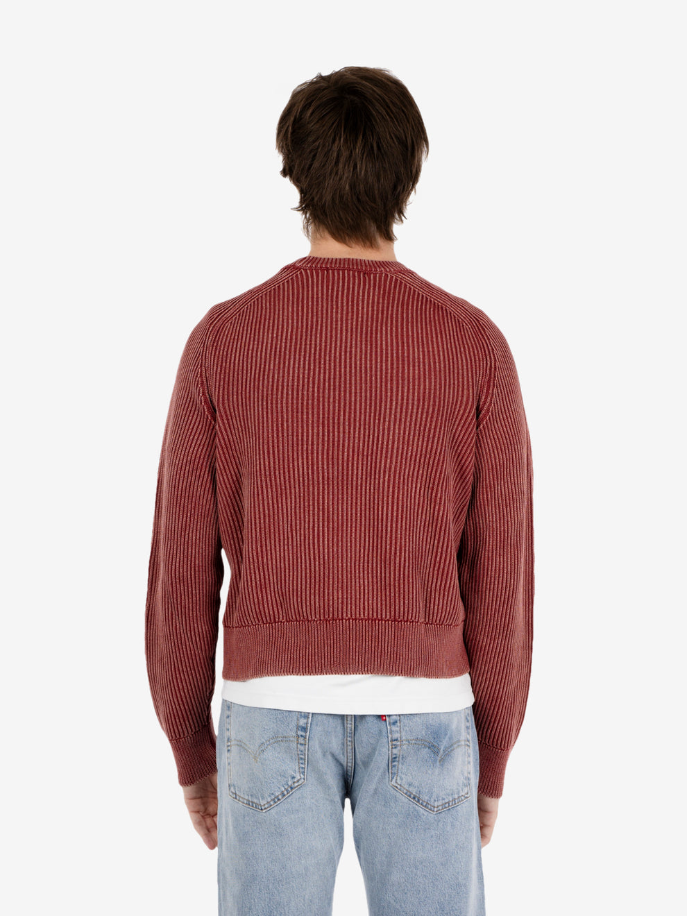 Maglione girocollo brick acid wash