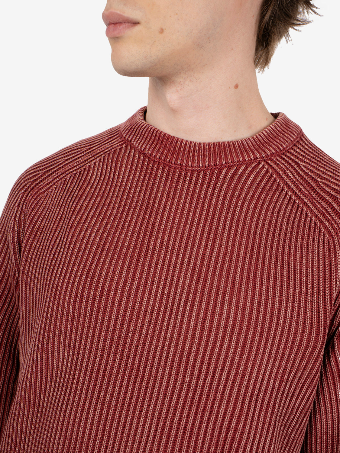 Maglione girocollo brick acid wash