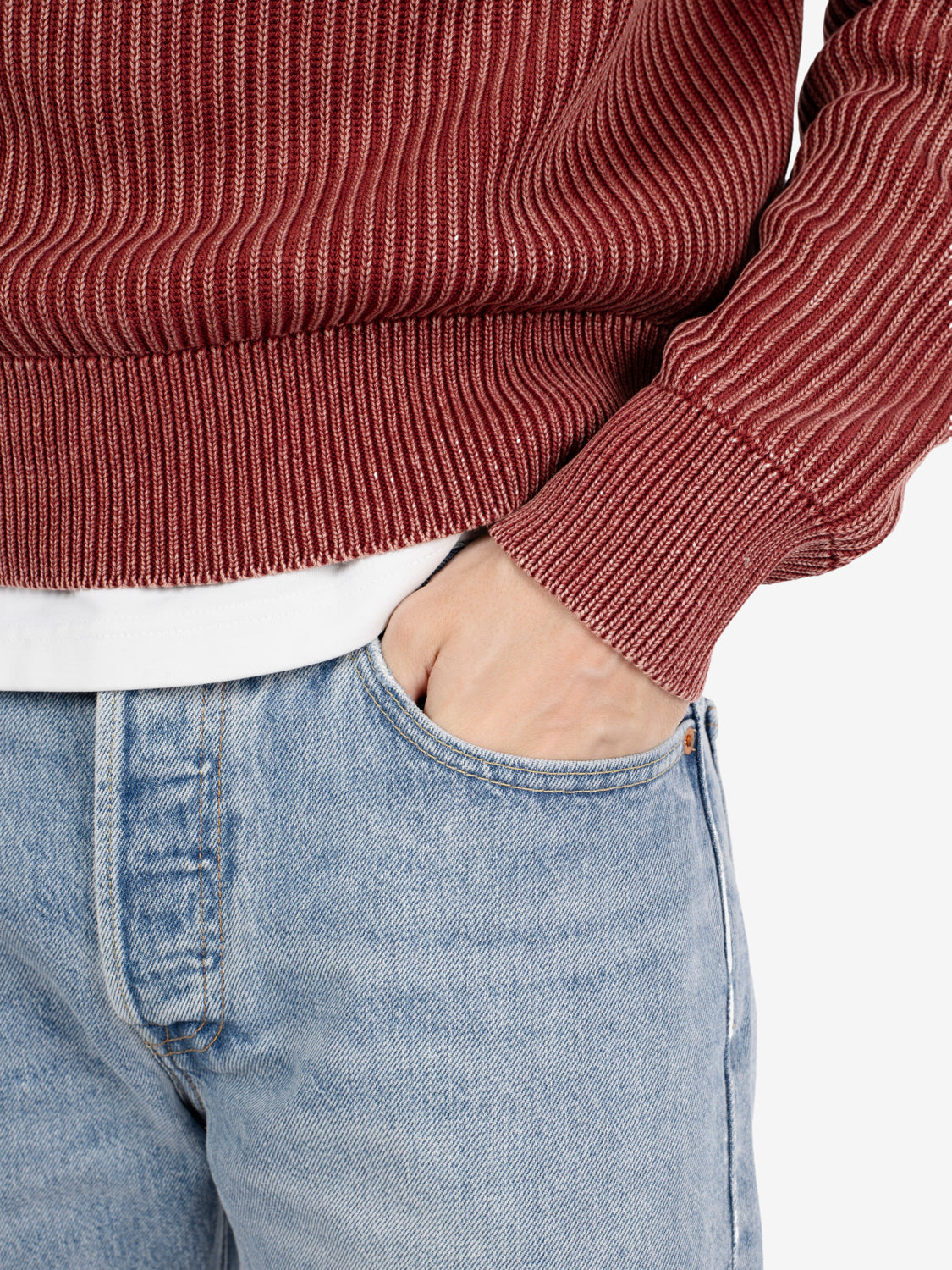 Maglione girocollo brick acid wash