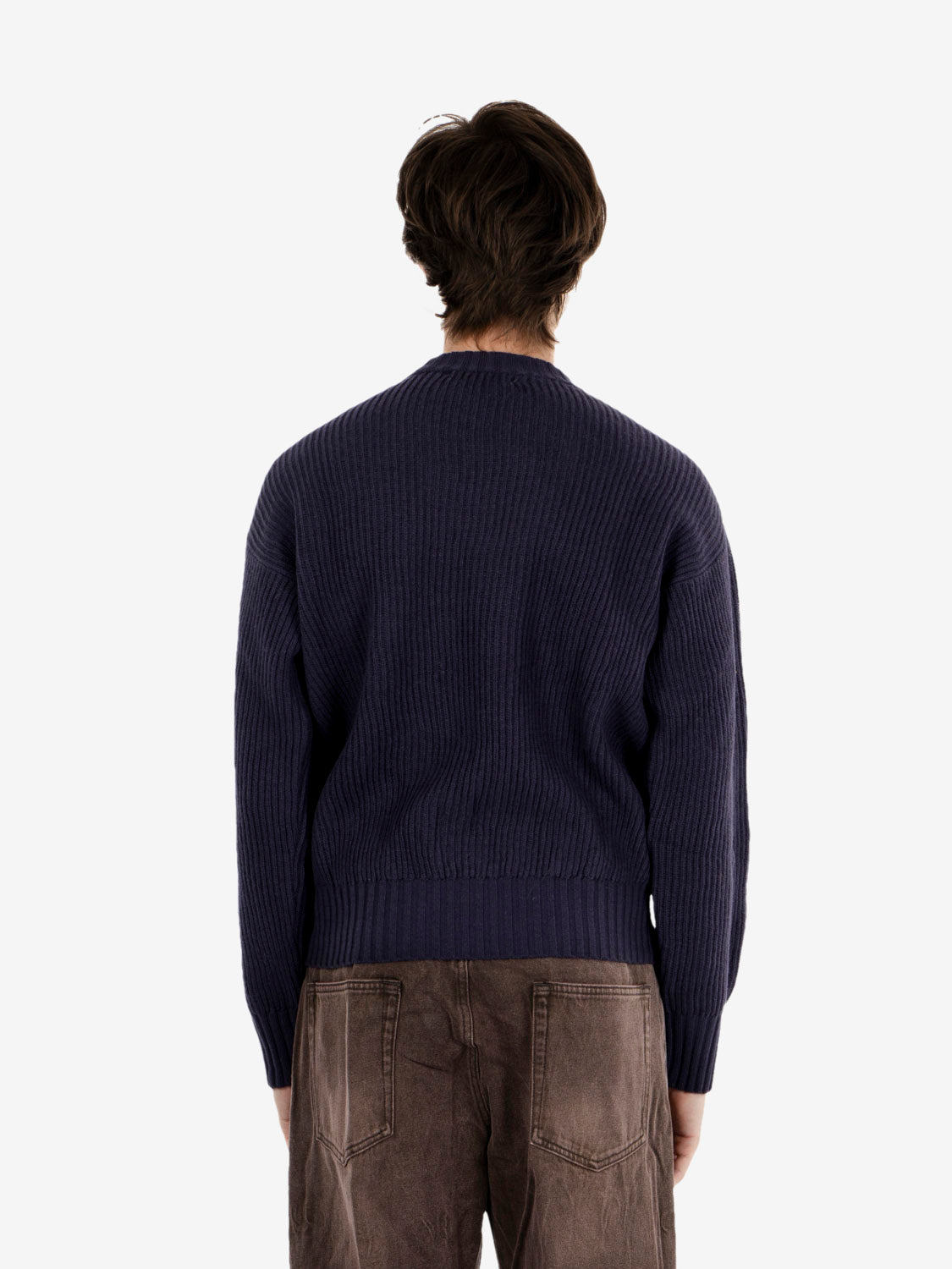 Maglione girocollo costa inglese blu