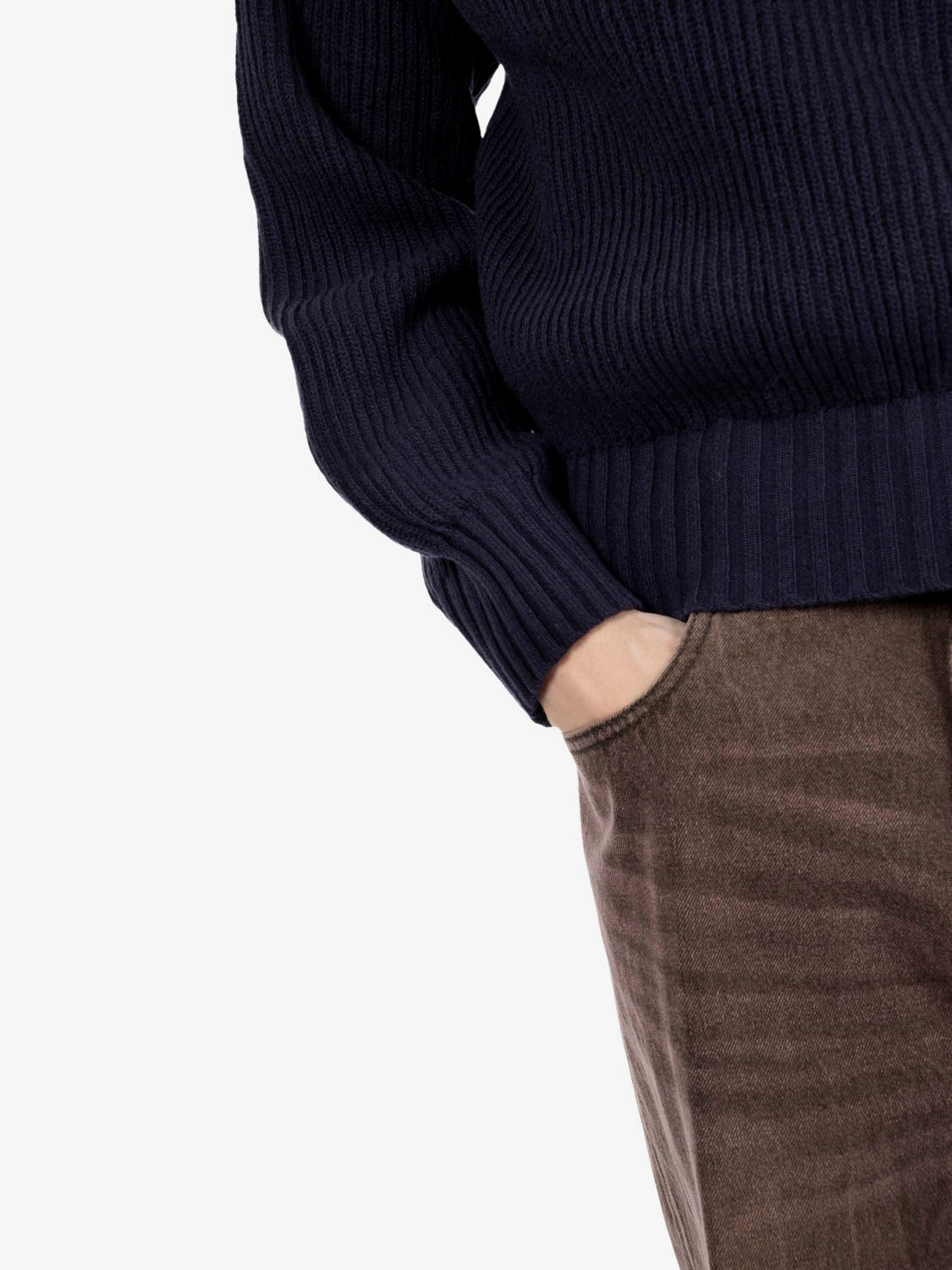 Maglione girocollo costa inglese blu