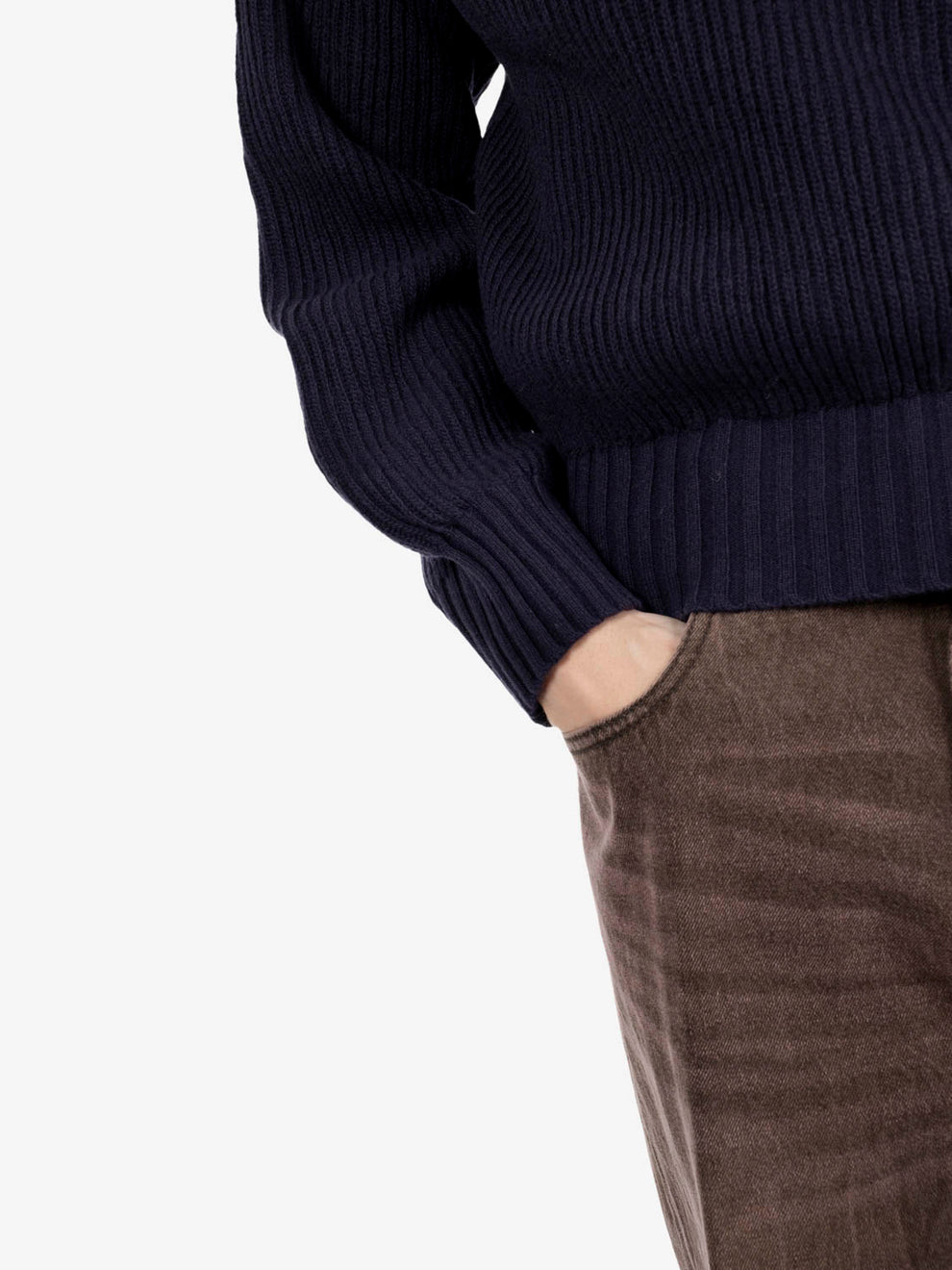 Maglione girocollo costa inglese blu