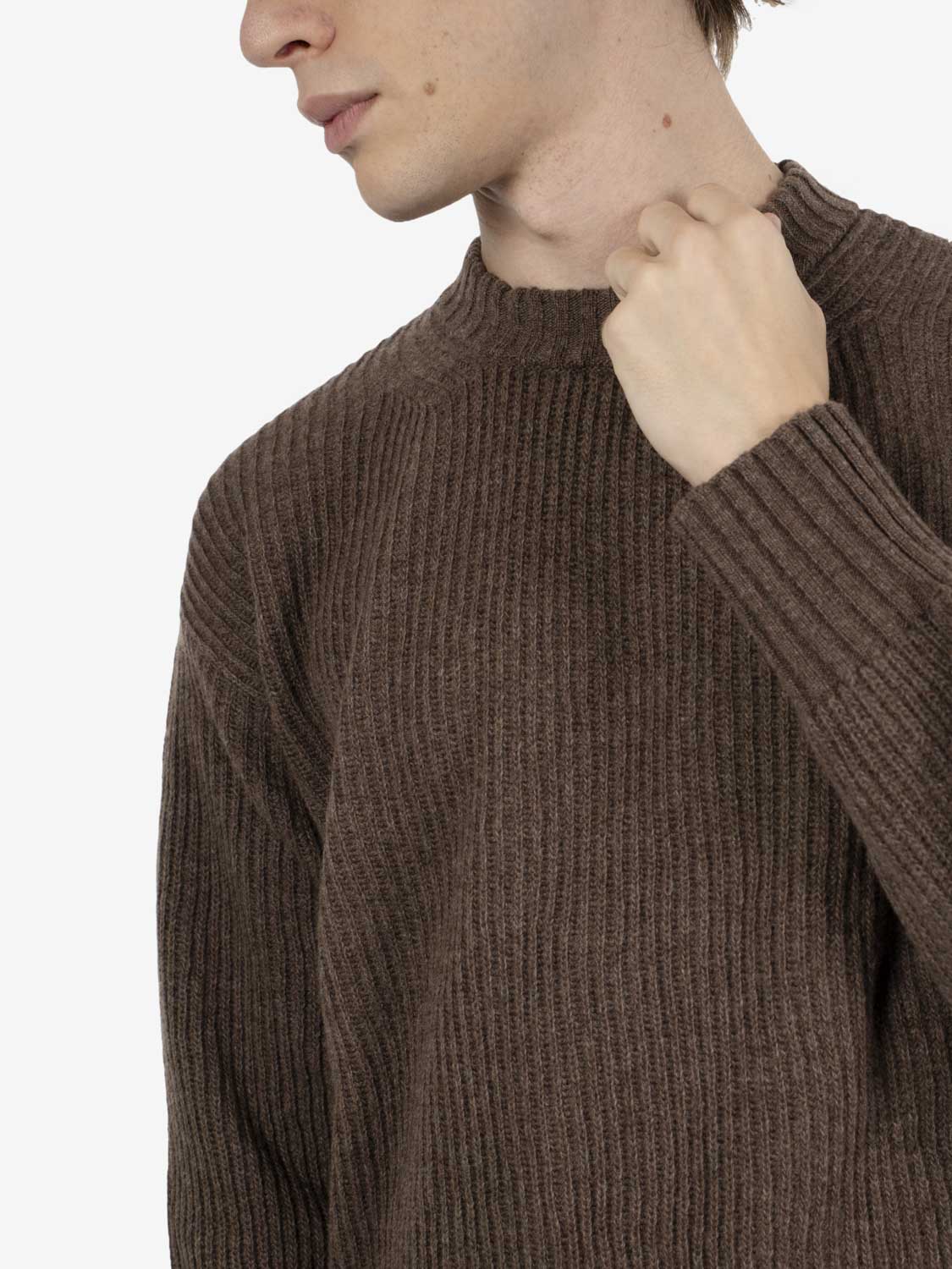 Maglione girocollo costa inglese brown