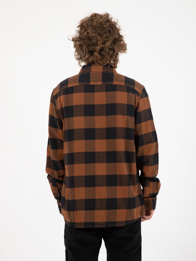 DICKIES - Camicia New Sacramento check brown duck / nero