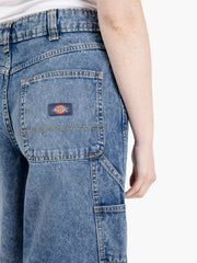 DICKIES - Carpenter denim jort W rinsed fade blue
