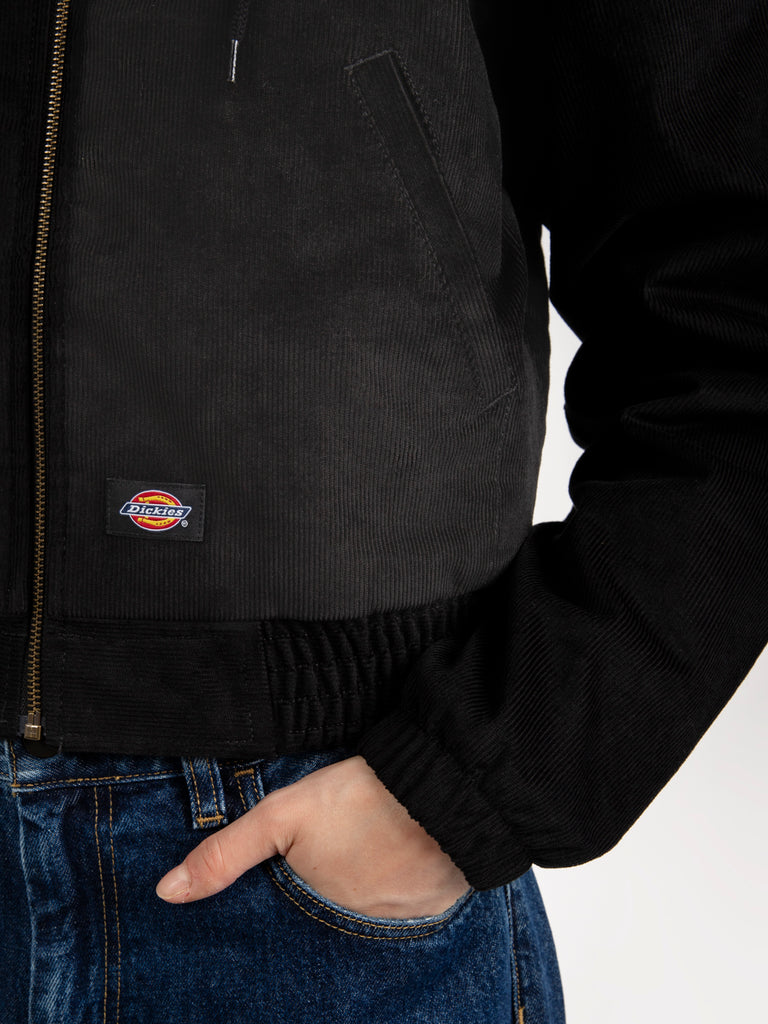 DICKIES - Curduroy hooded jacket W black