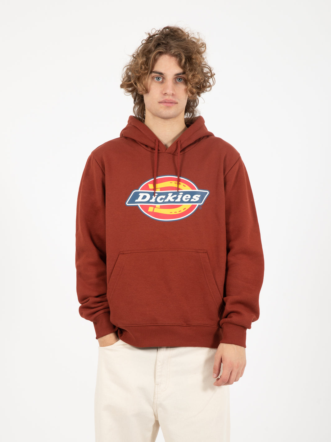 Felpa Icon logo hoodie fired brick