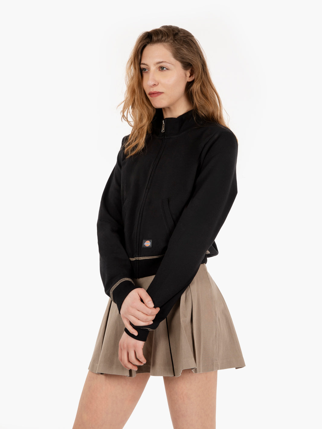 Funnel neck cardigan black
