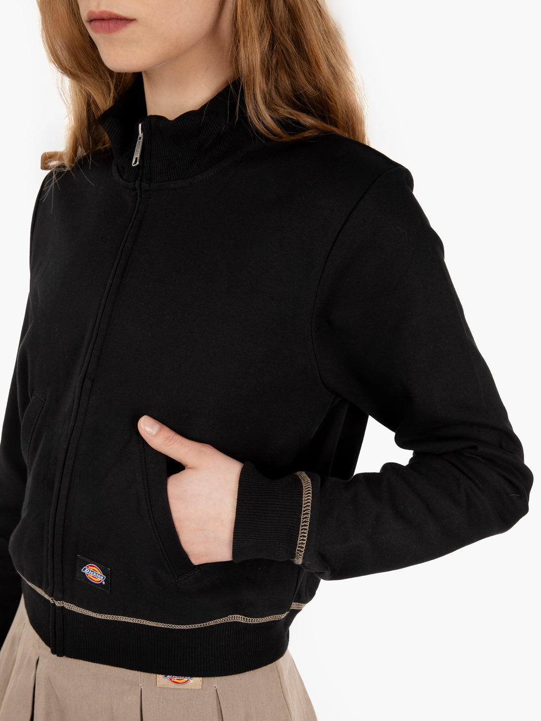 Funnel neck cardigan black