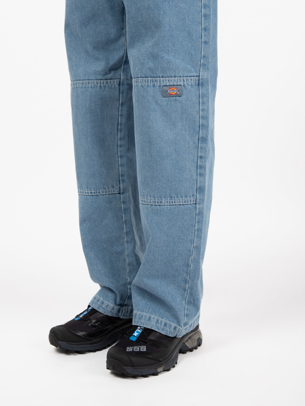 Jeans double knee denim light wash
