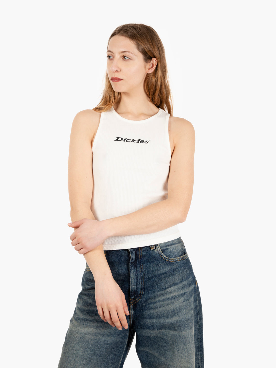 Top rib logo lettering egret