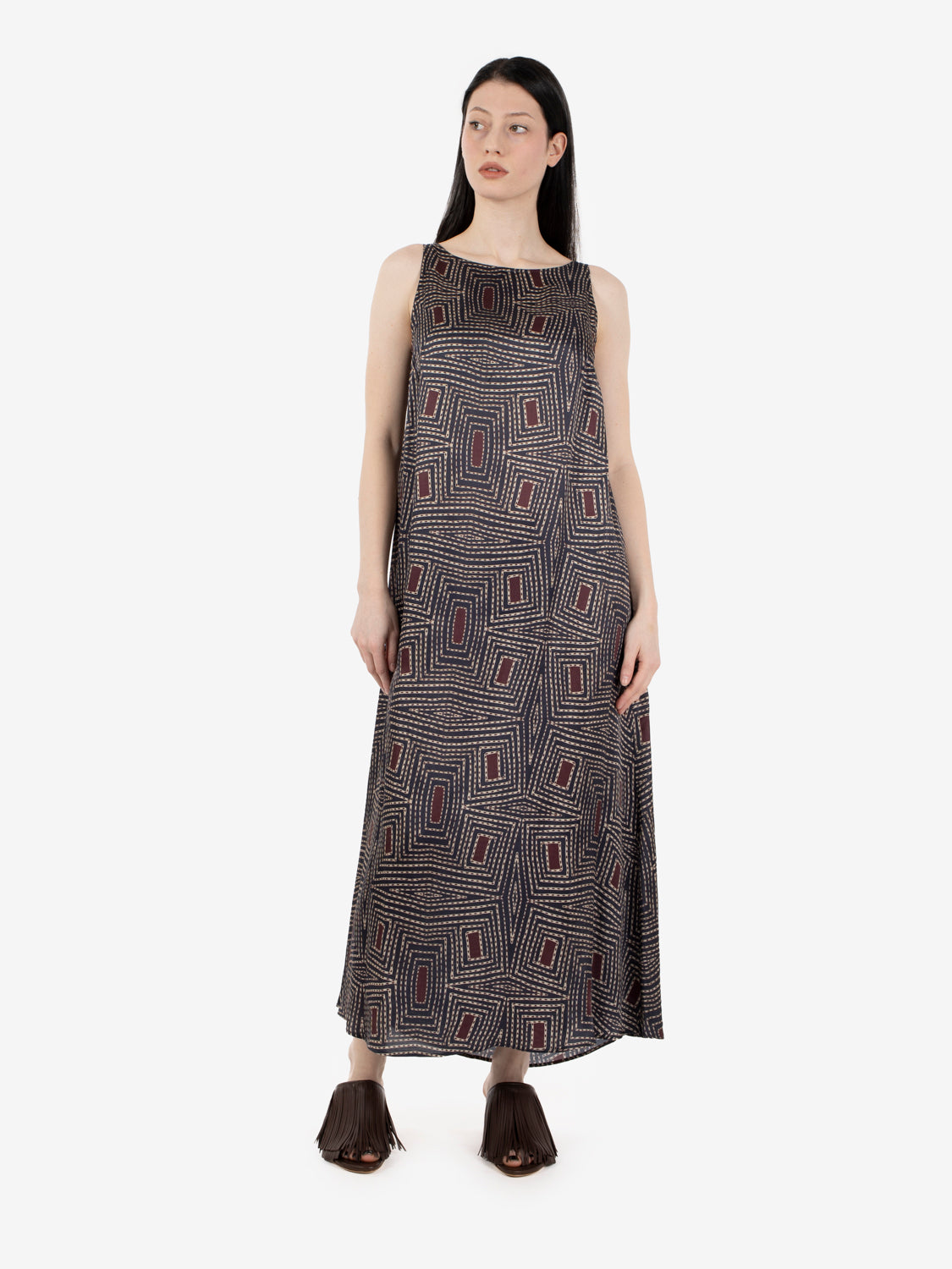 Long dress marine / prune