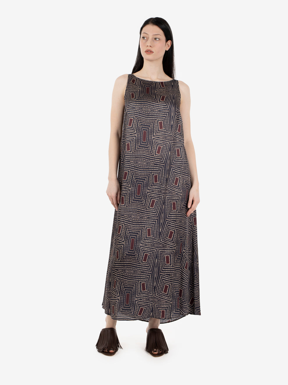 Long dress marine / prune
