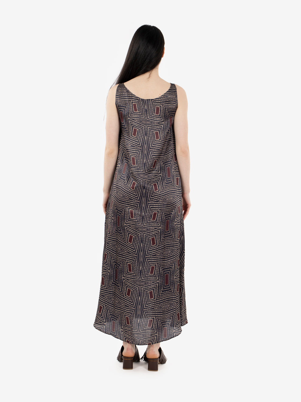 Long dress marine / prune
